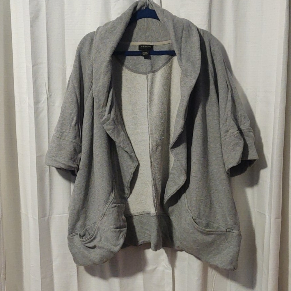 1/2 sleeve french terry jacket